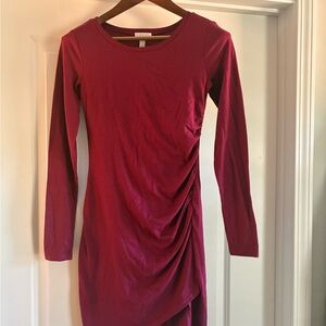 Leith Long Sleeve Magenta Dress